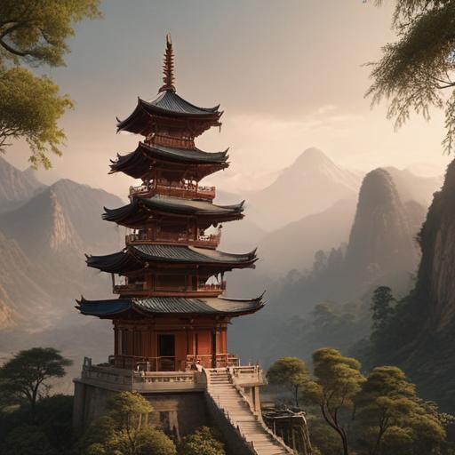 汉字“塔”的艺术化图片 (Artistic image for character 塔)